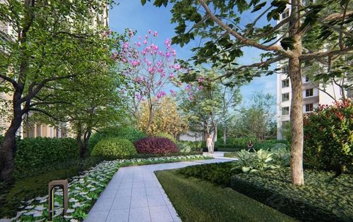 小区景观采用的是组团设计,绿化率35%,一年四季会有不同的景观变化