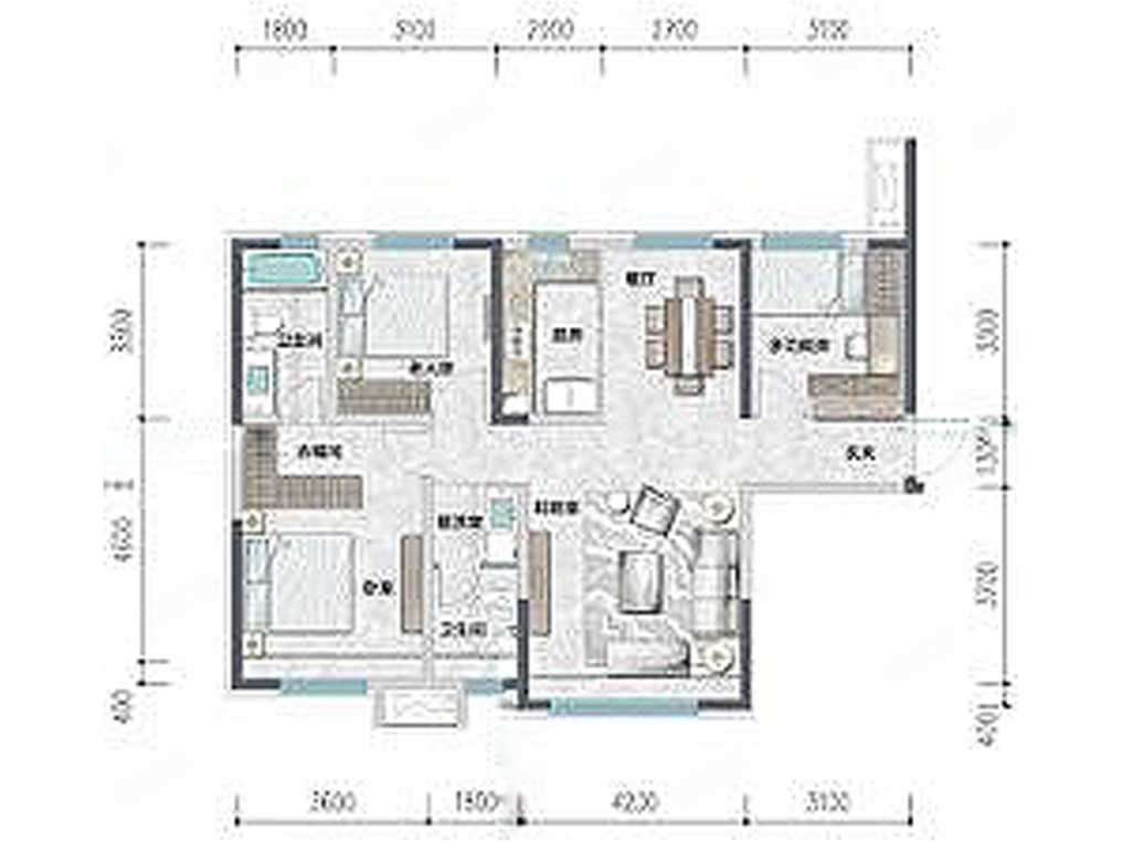 5室4厅2卫 265m05,4室2厅2卫 134m05关联户型:千城·柏悦湾二期新