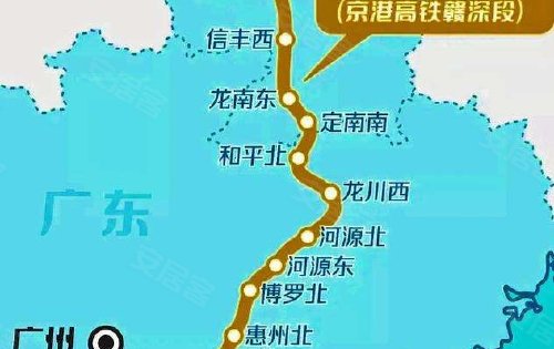 赣深高铁站点线路图图片
