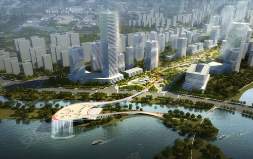 雷锋湖中央湿地公园景观效果