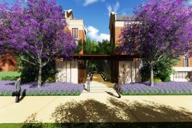 旭和蓝花楹花园